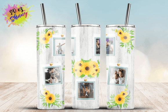 5 Frame Floral Wood Photo 20oz Wrap