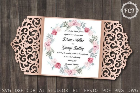 Cricut Wedding Gate Card SVG Laser Cut