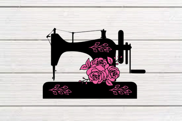 Cute Black Floral Machine