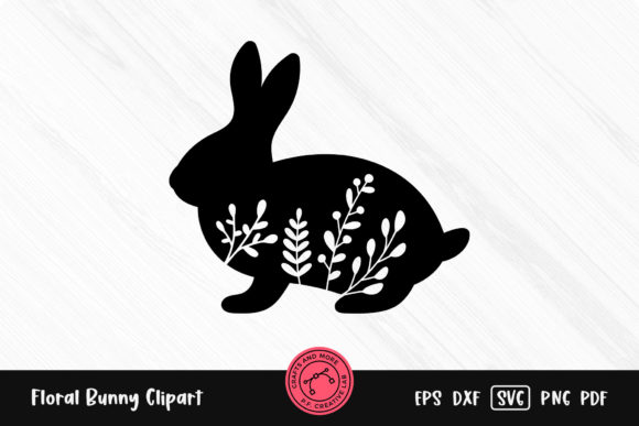Floral Bunny Easter Rabbit Clipart
