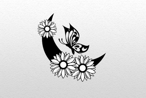 Floral Butterfly Moon