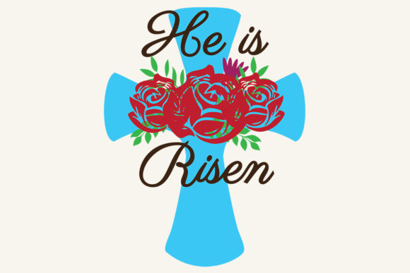 Floral Cross He is Risen