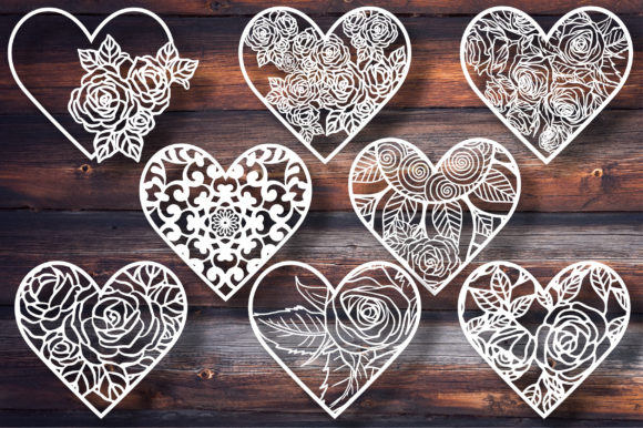 Floral Heart Bundle of 8