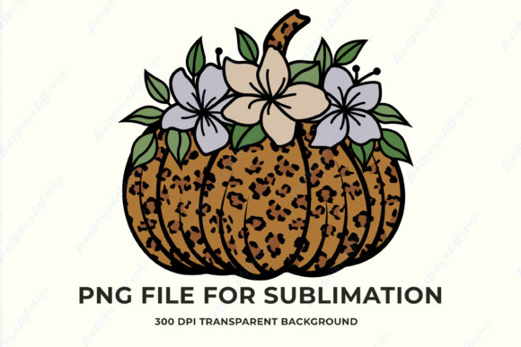 Floral Pumpkin & Leopard Pumpkin PNG
