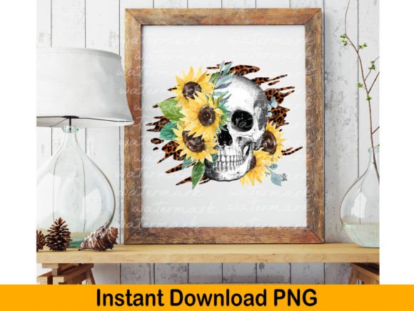 Floral Skull PNG Sublimation Download