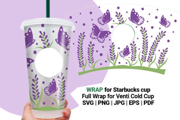 Floral Wrap for Starbucks 24 Oz Cups