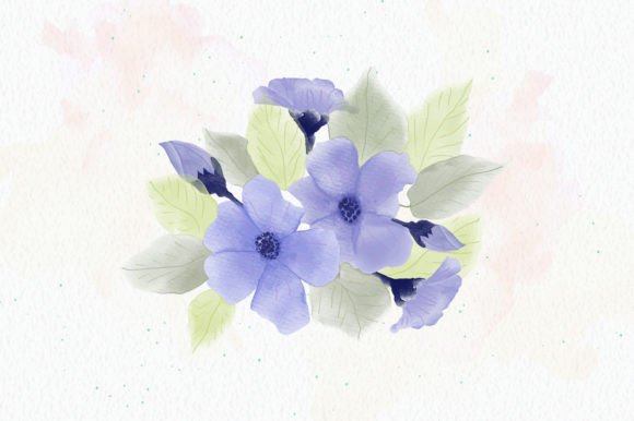 Lovely Blue Watercolor Floral Design