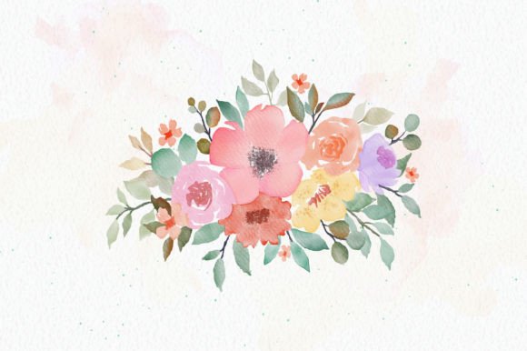 Lovely Colorful Watercolor Floral Design