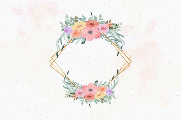 Lovely Colorful Watercolor Floral Wreath