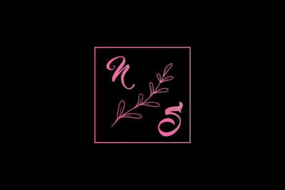 Monogram Modern Floral Emblem Beauty