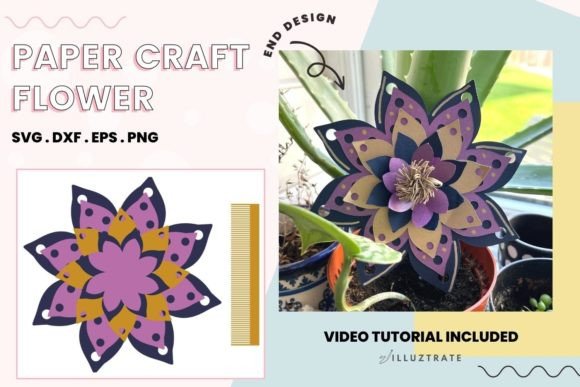 Paper Craft Flower Template Paper SVG