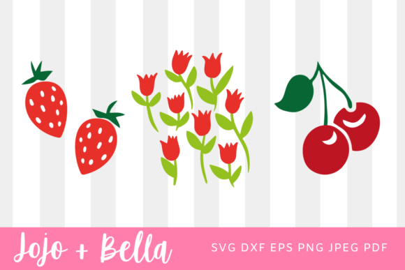 Red Fruit and Flowers SVG Red Fruit