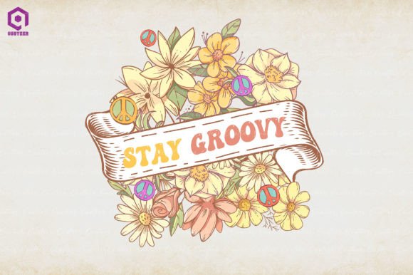 Stay Groovy Retro Floral Flowers