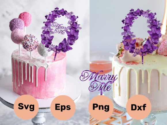 SvG Cake Wedding Toppers Marry Me Paper