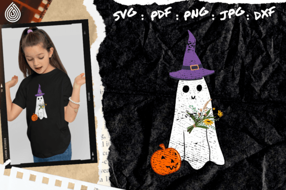 Vintage Floral Ghost Cute Halloween