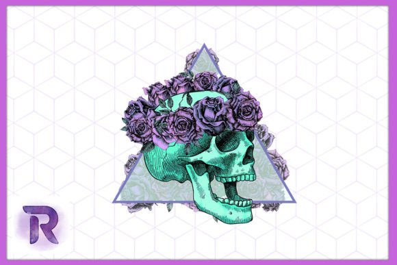 Vintage Floral Skull Sublimation